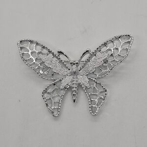 Sarah Coventry large silver tone butterfly pin brooch signed